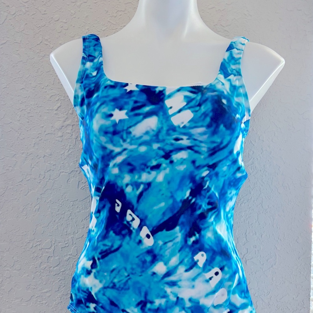 Blue Tie-Dye Swimsuit